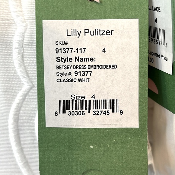 NWT LILLY PULITZER Betsey Dress Embroidered—Classic White - Picture 10 of 10